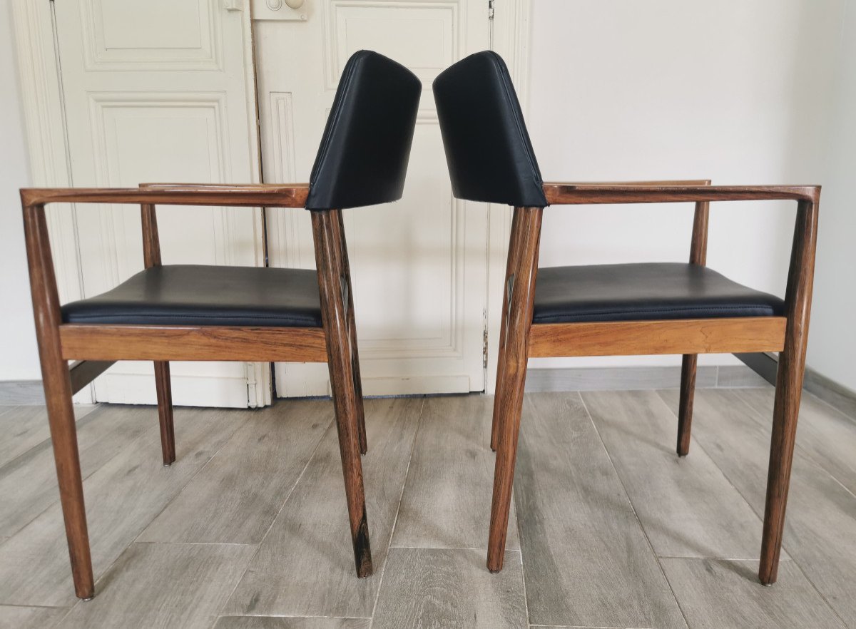 Vintage Scandinavian Armchairs In Rosewood-photo-2