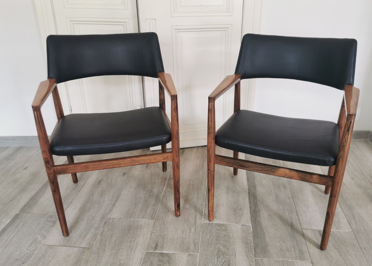 Vintage Scandinavian Armchairs In Rosewood