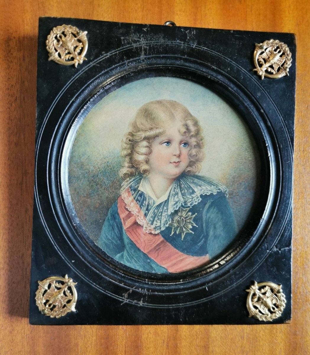 Portrait Miniature Du Roi De Rome l'Aiglon Fils De Napoléon Ier Et De Marie-louise d'Autriche X-photo-2