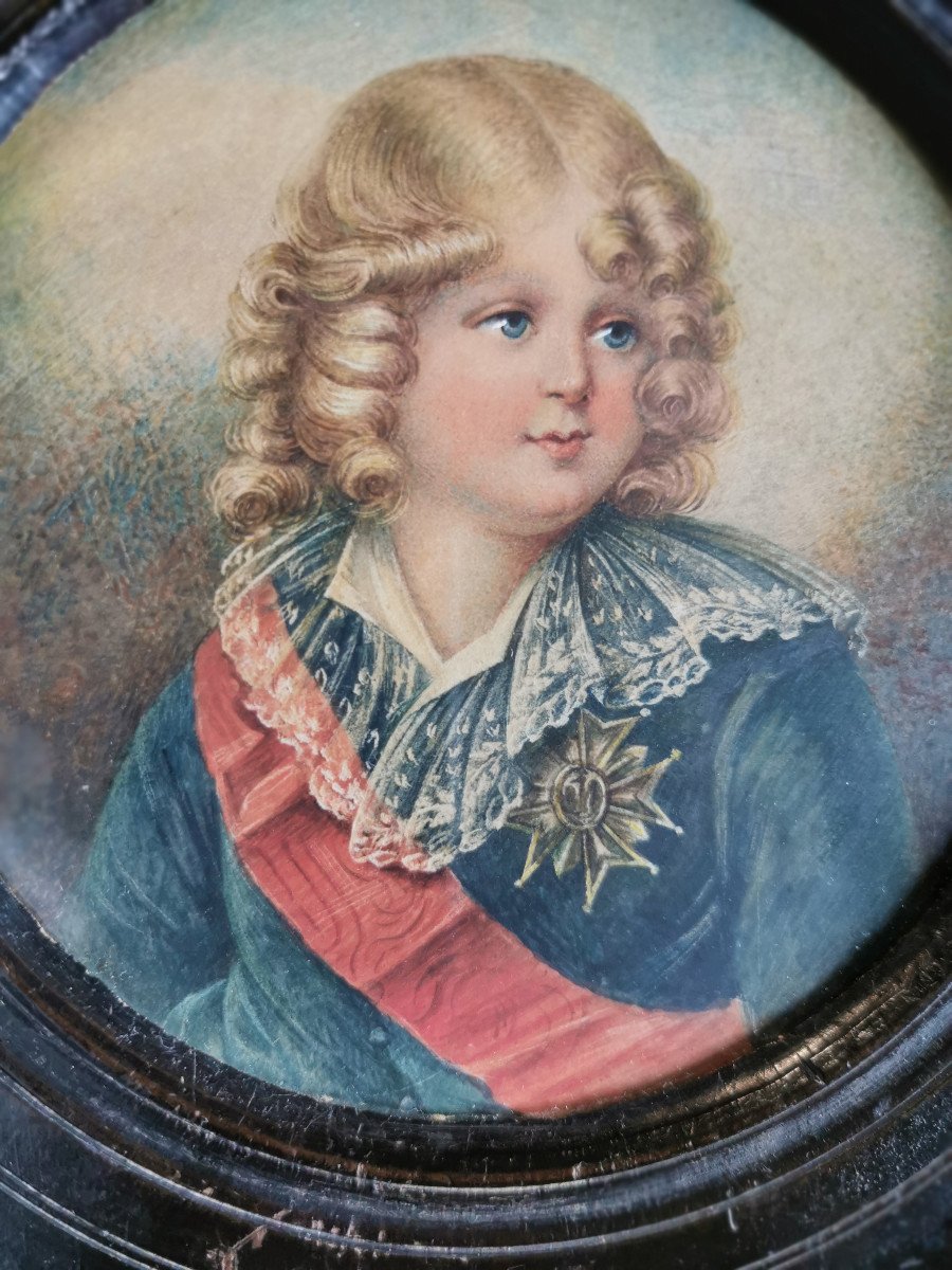 Portrait Miniature Du Roi De Rome l'Aiglon Fils De Napoléon Ier Et De Marie-louise d'Autriche X