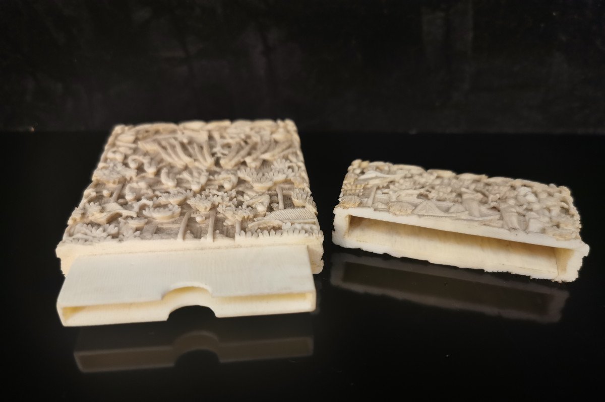 19th Century Canton Ivory Card Holder -photo-3