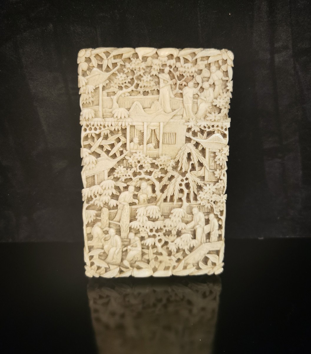 19th Century Canton Ivory Card Holder -photo-5