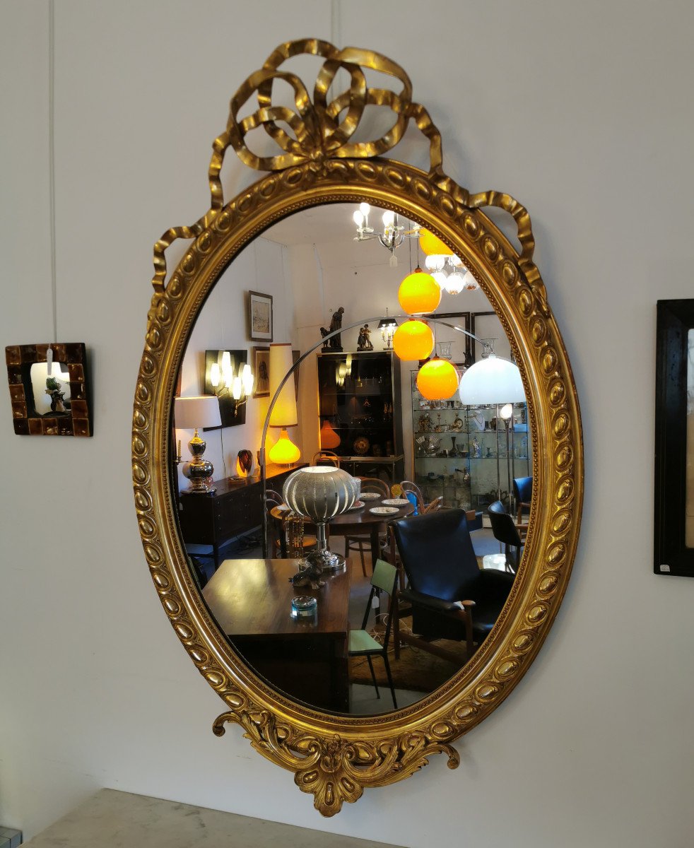 Large Medallion Mirror, 19th Century-photo-2