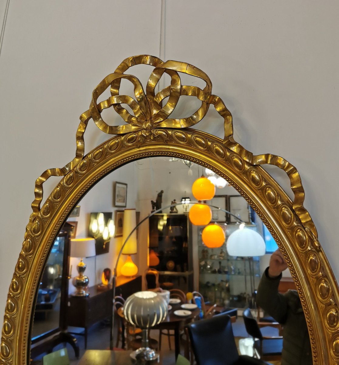 Large Medallion Mirror, 19th Century-photo-3