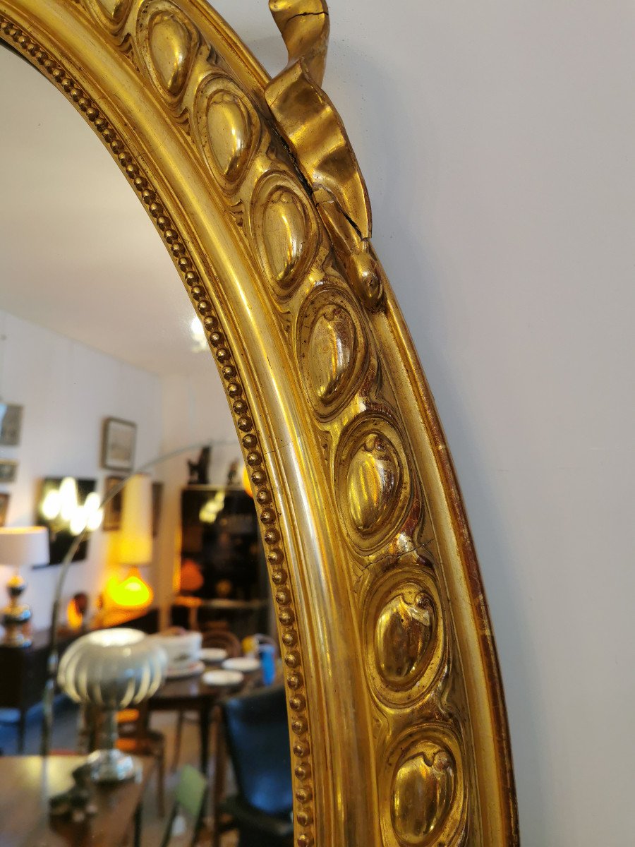 Large Medallion Mirror, 19th Century-photo-1