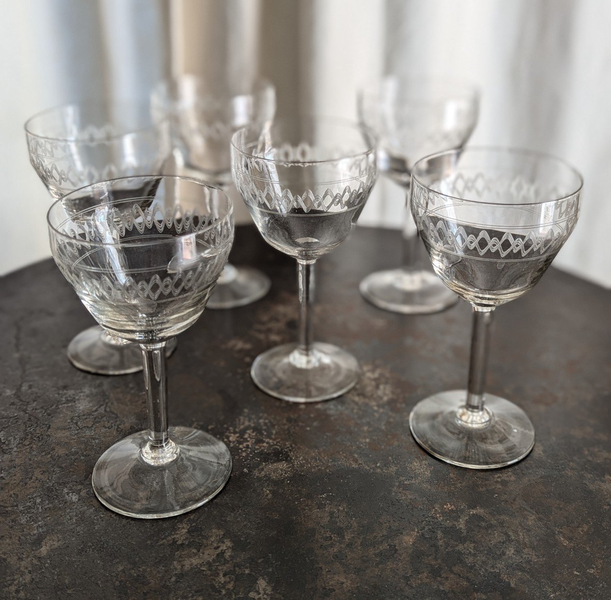 6 Engraved Glasses 