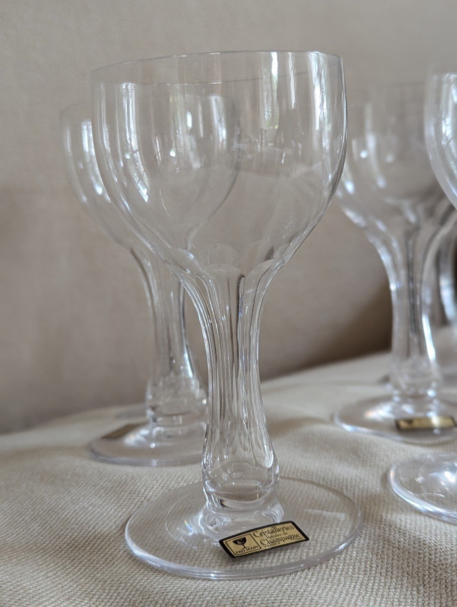 Box Of 6 Crystal Glasses. Royal Champagne Crystal Works -photo-3