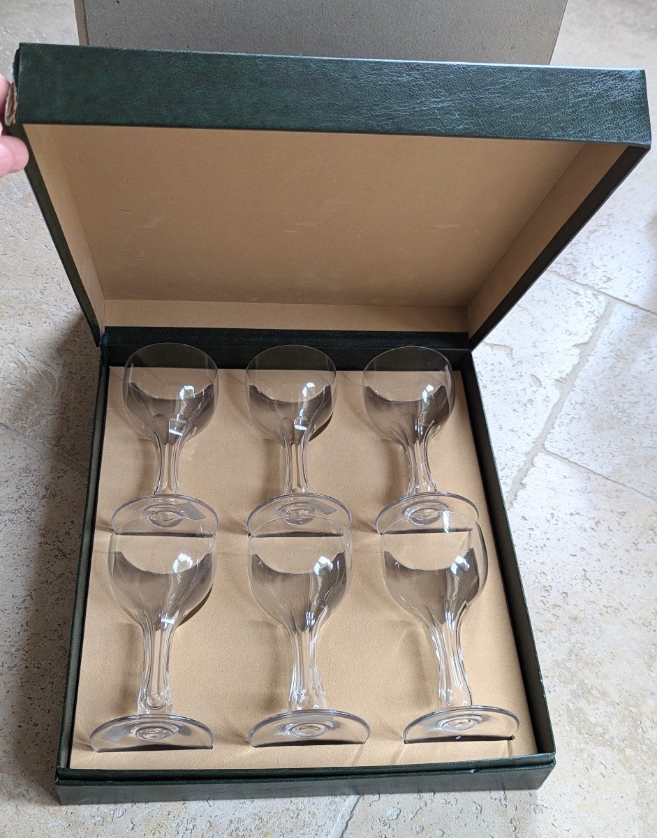 Box Of 6 Crystal Glasses. Royal Champagne Crystal Works 