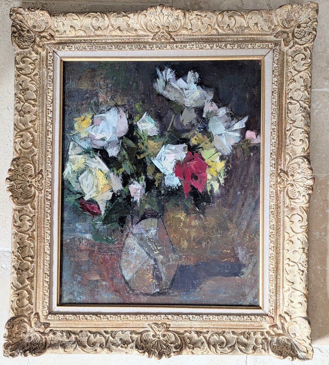 Flower Painting Attributed To Lc Dumont Lyon Society Of Fine Arts -photo-2