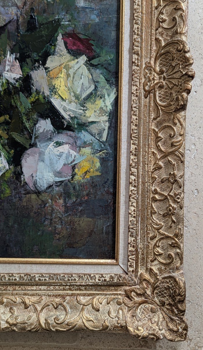 Flower Painting Attributed To Lc Dumont Lyon Society Of Fine Arts -photo-8