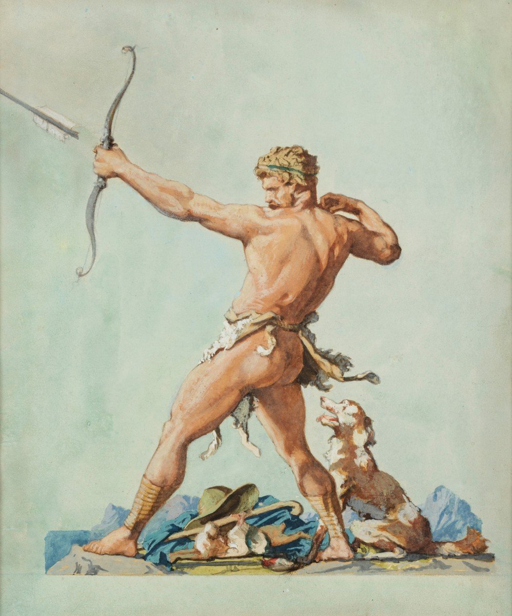 Henri LEHMANN (1814-1882) - Étude pour La Chasse, 1871