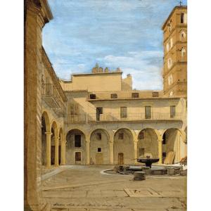 Jacques François Camille CLÈRE (1825-1919)-Ancien cloître de Santa Maria in campo Marzio à Rome