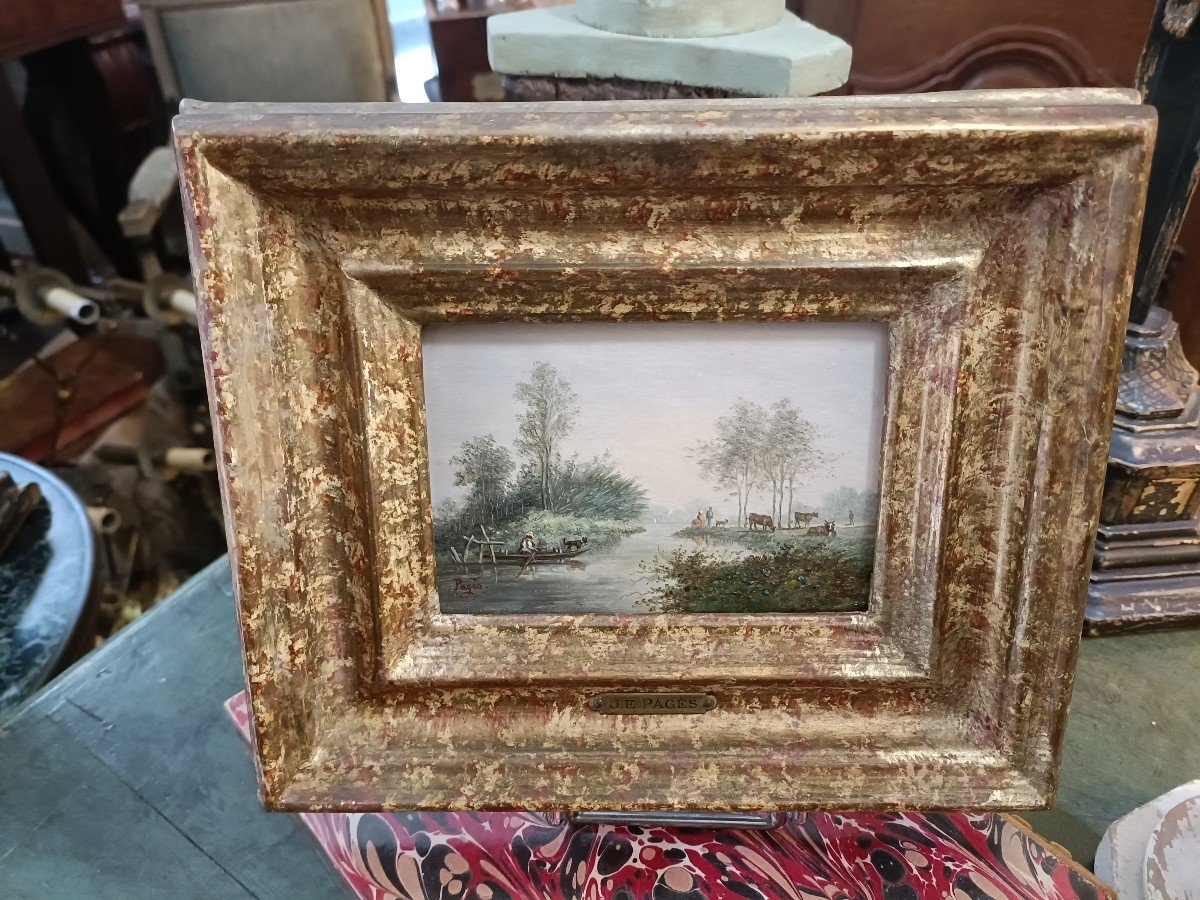 Pair Of 19th Century Landscape Panels -photo-2