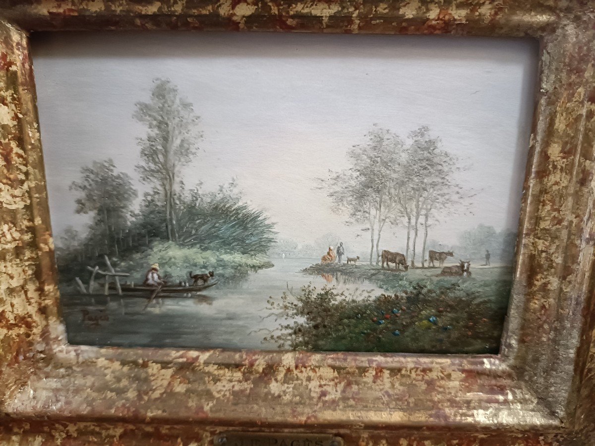 Pair Of 19th Century Landscape Panels -photo-6