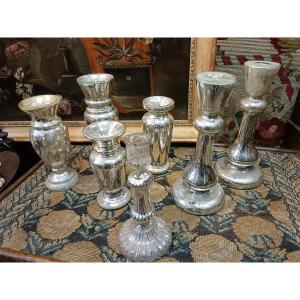 Lot d'Objets En Verre Mercurise' 