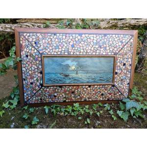 Marine Folk Art Frame Plate Pick