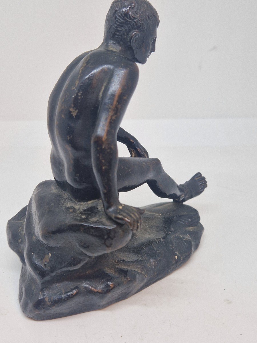  "hermes At Rest". 19th Century Bronze. Grand Tour"-photo-2