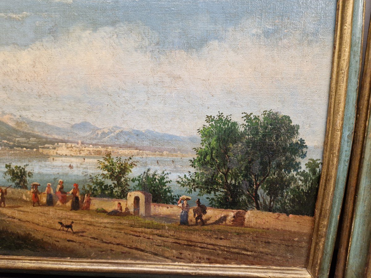 Beautiful Pair Of 19th Century Neapolitan Paintings, Posillipo School -photo-5