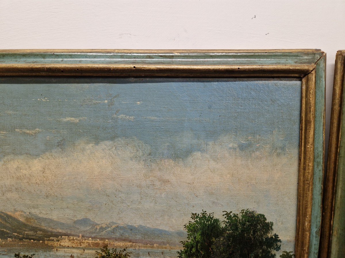 Beautiful Pair Of 19th Century Neapolitan Paintings, Posillipo School -photo-8