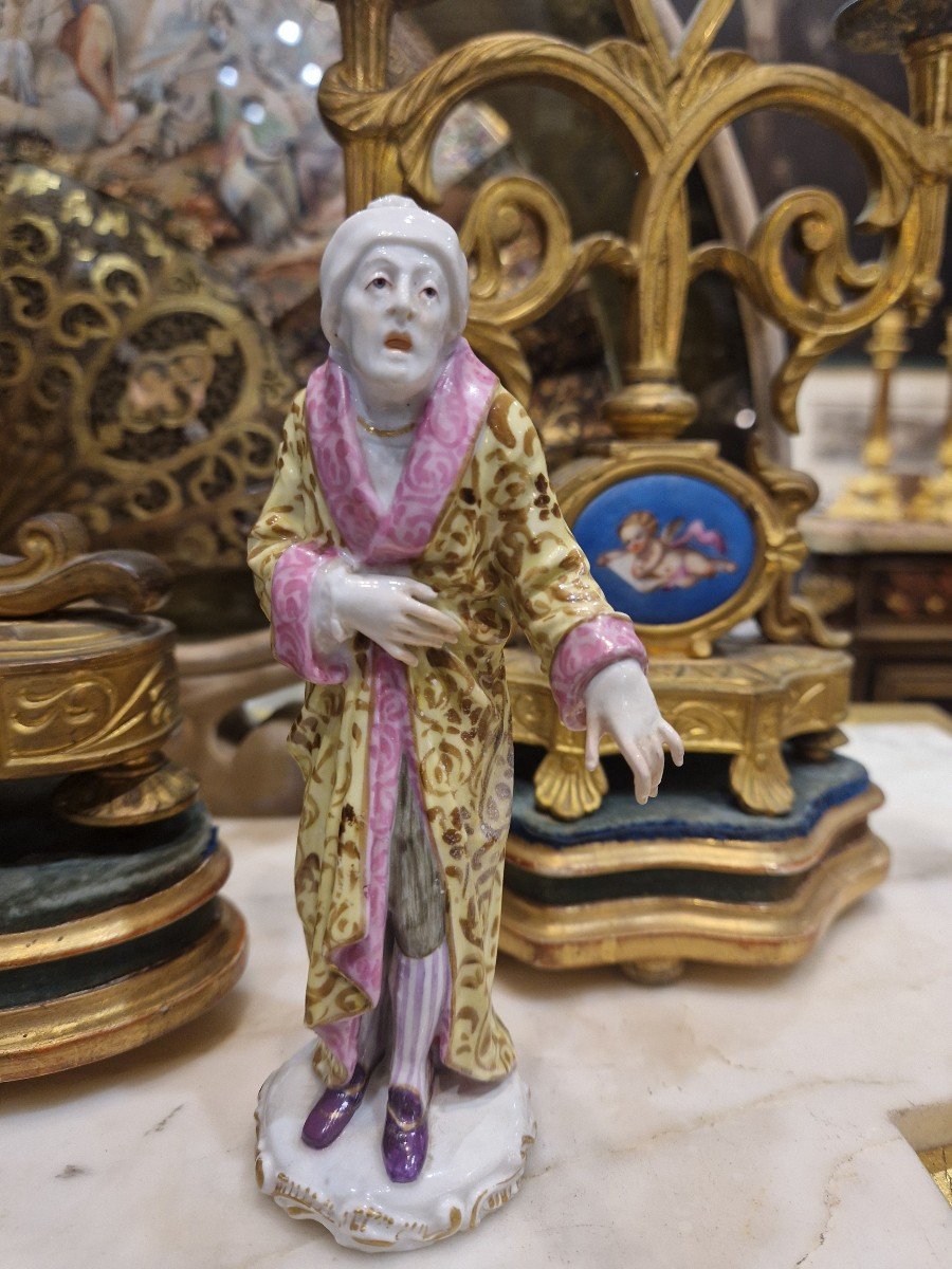  Figurine En Porcelaine d'Un Homme âgé, Samson, France, Fin Du XIXe Siècle.