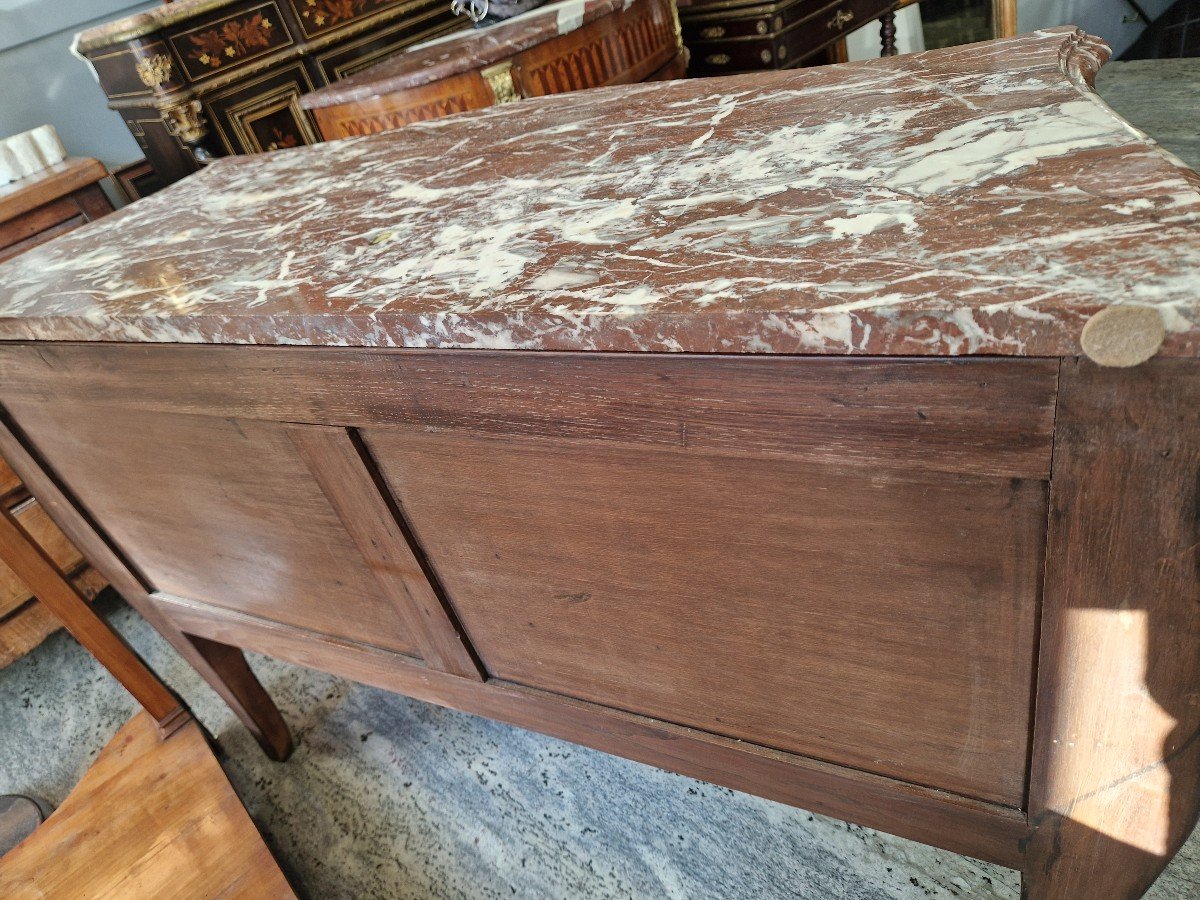 Beautiful French Napoleon III Chest Of Drawers Inlaid And With 19th Century Marble Top -photo-4