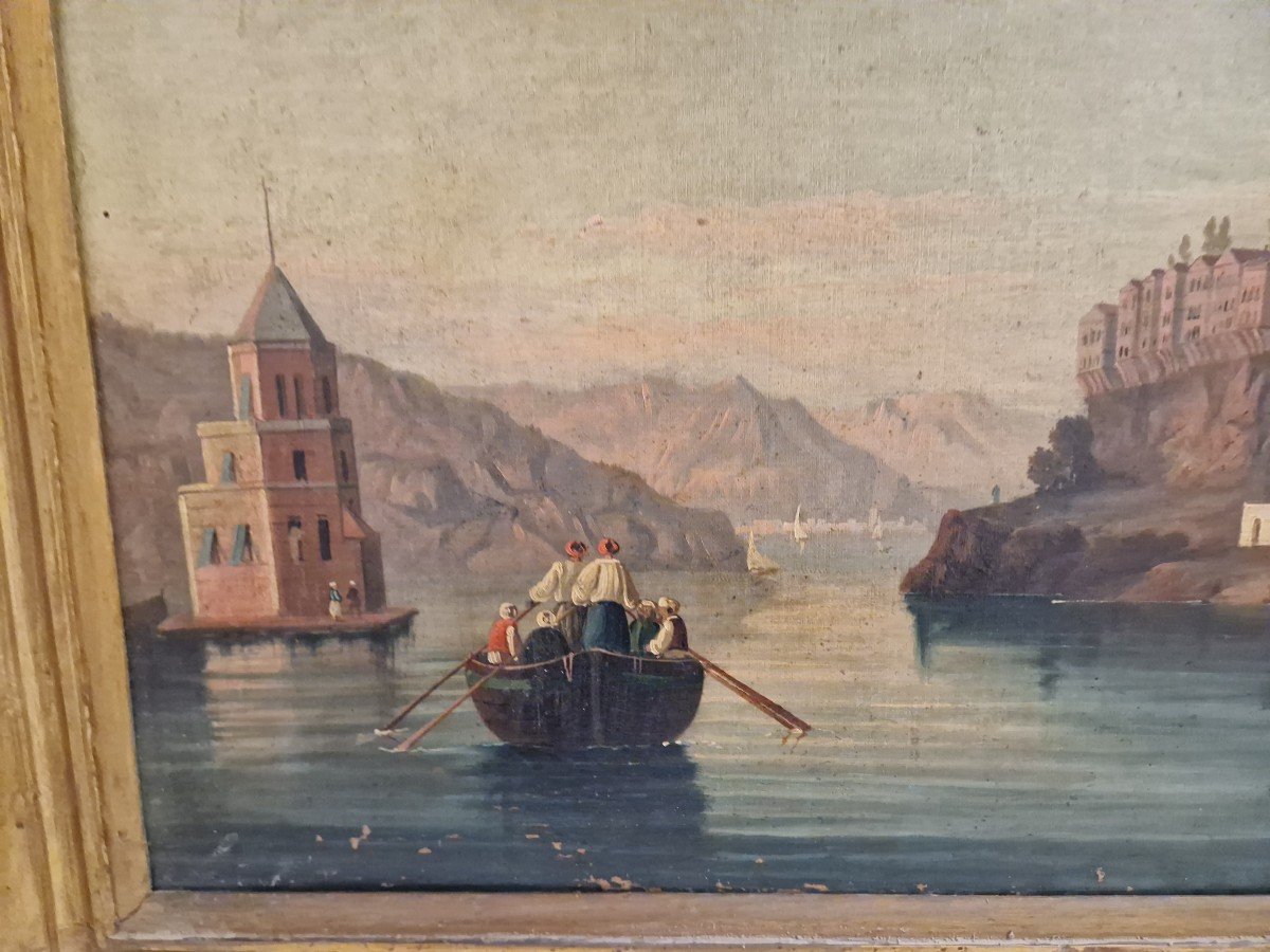 Oil Painting On Canvas Depicting A View Of The Bosphorus With Constantinople-photo-2