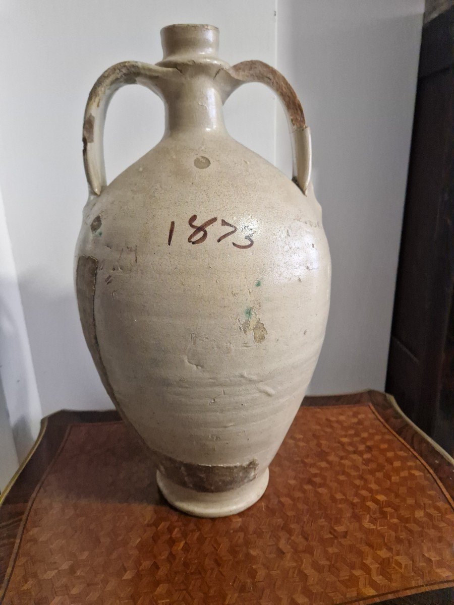 Caltagirone Majolica Amphora Dated 1873 -photo-4