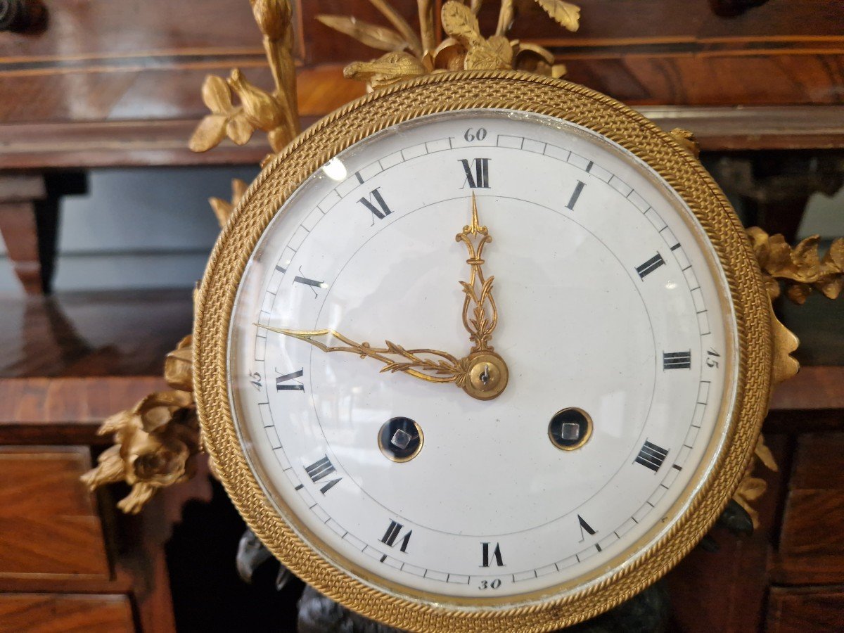 Table Clock In Gilded And Burnished Bronze By Vincenti & Cie Mid-nineteenth Century-photo-4