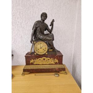 Empire Clock Early 19th Century Allegory Of Music