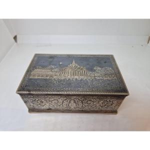 19th Century Persia Niello Silver Box