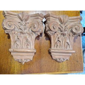 Pair Of Early 20th Century Terracotta Patinated Plaster Decorations