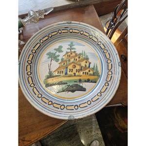 Large 19th Century Neapolitan Polychrome Majolica Plate 