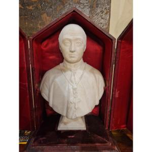 Sugar Marble Bust Depicting A 19th Century Prelate 