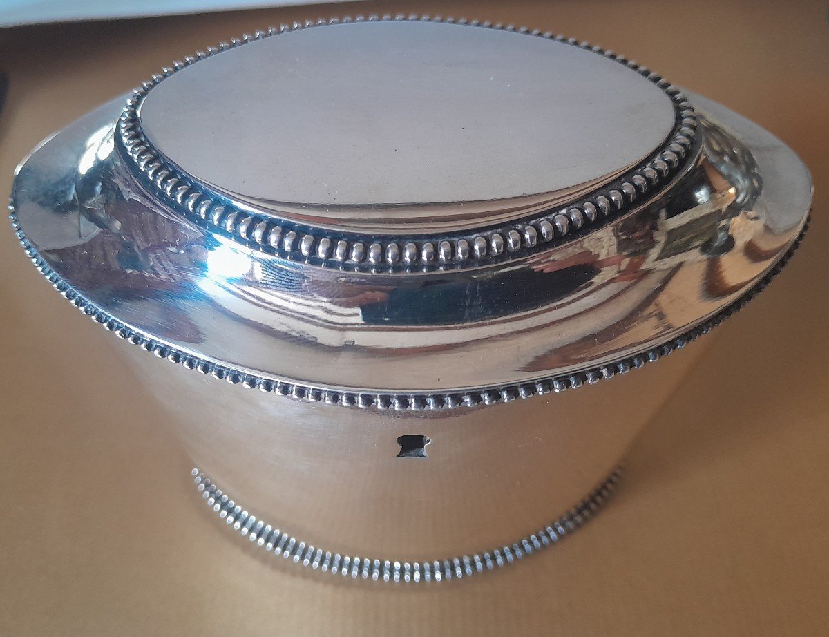 Georgian Tea Caddy In Sterling Silver - Amsterdam - With Spoon-photo-1