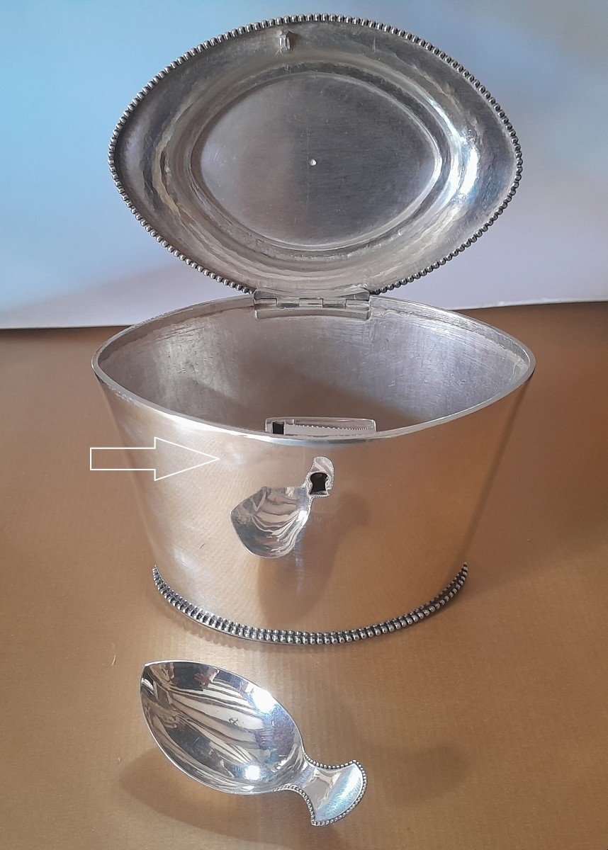 Georgian Tea Caddy In Sterling Silver - Amsterdam - With Spoon-photo-7