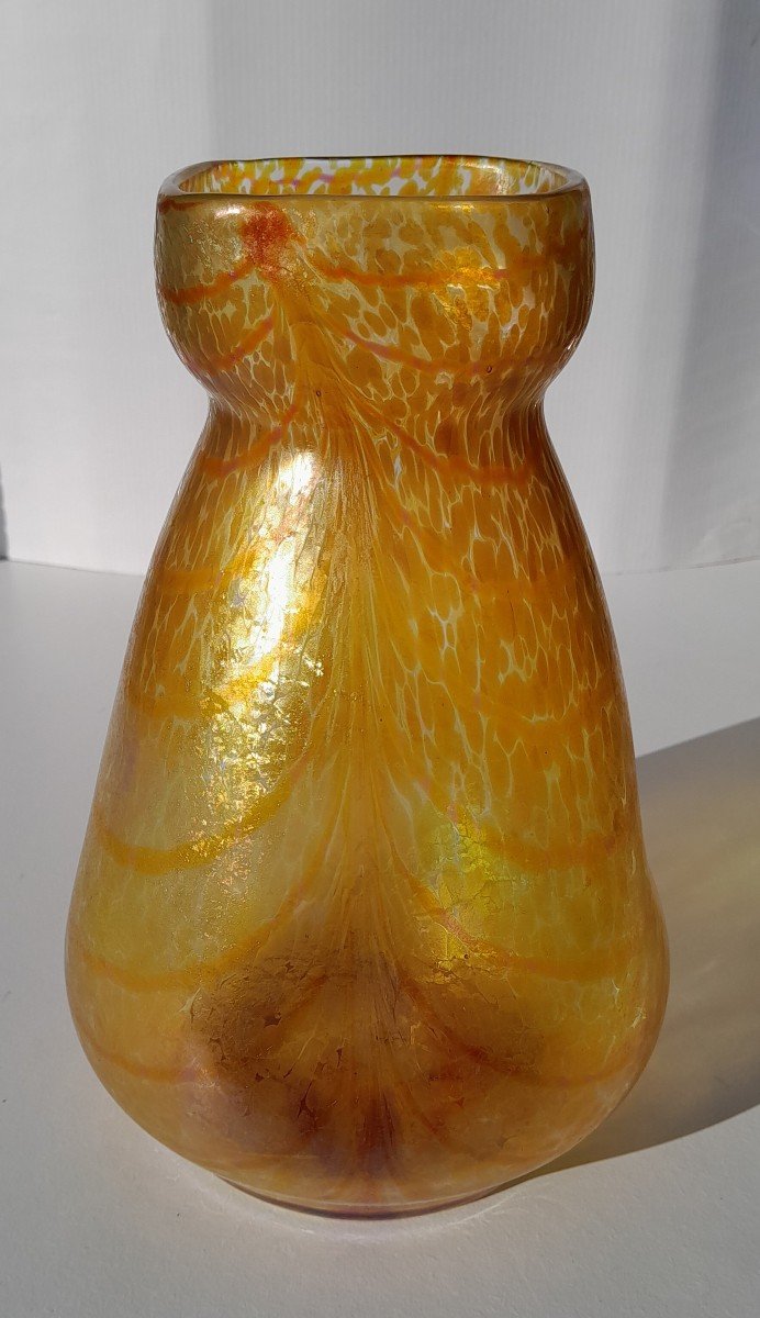 Vase Iridescent Otto Thamm Pour Fritz Heckert - Décor "changeant"-photo-4