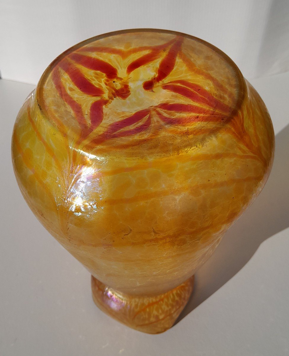 Vase Iridescent Otto Thamm Pour Fritz Heckert - Décor "changeant"-photo-1