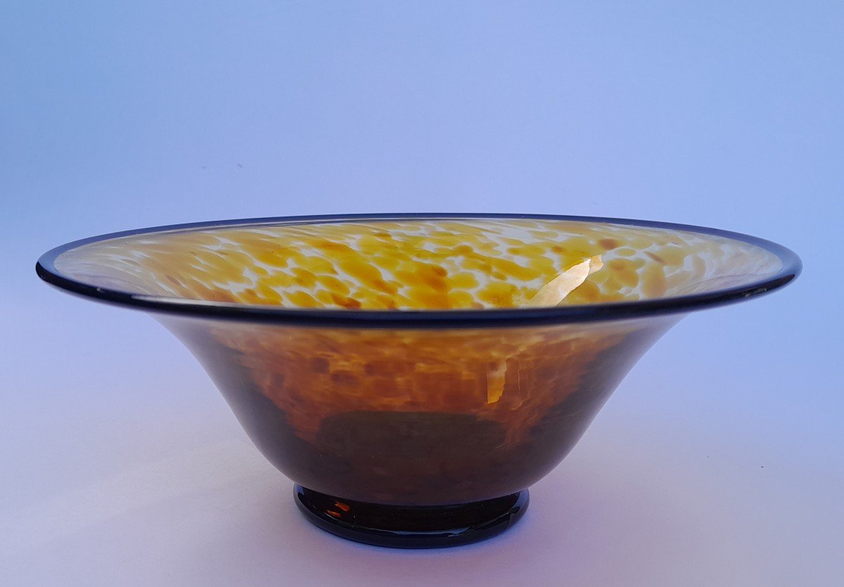 Small Art Deco Glass Bowl By Marcel Goupy For Géo Rouard-photo-2