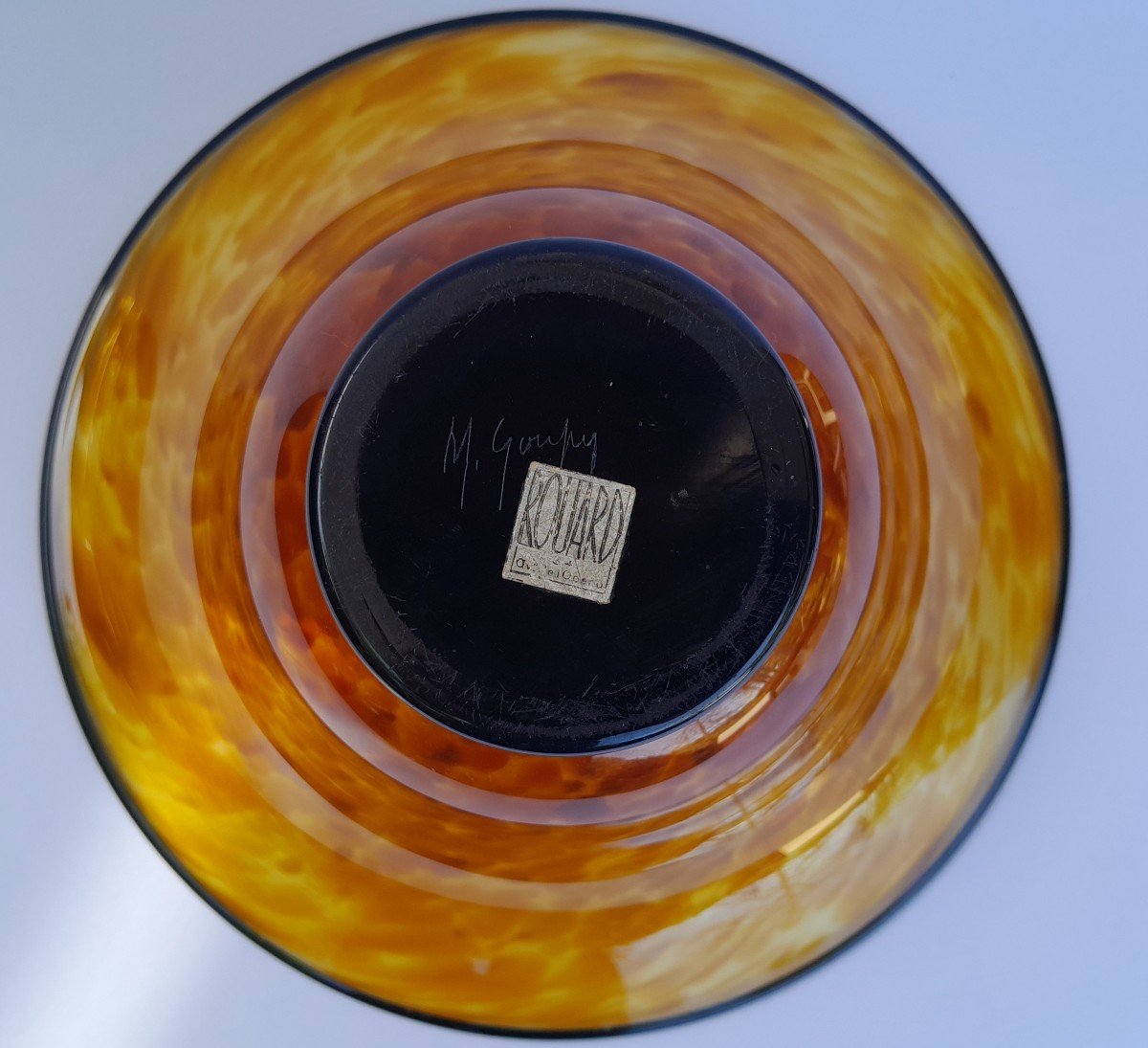 Small Art Deco Glass Bowl By Marcel Goupy For Géo Rouard-photo-3