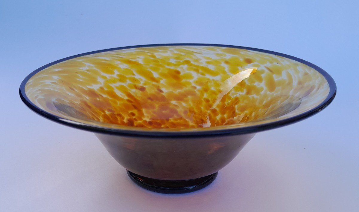 Small Art Deco Glass Bowl By Marcel Goupy For Géo Rouard-photo-2