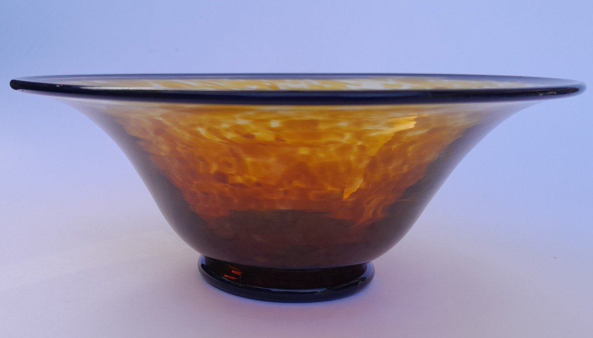 Small Art Deco Glass Bowl By Marcel Goupy For Géo Rouard