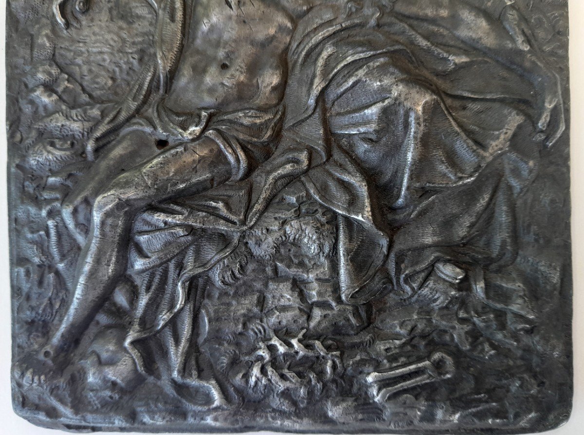 Plaquette En Plomb XVIIème  - La Déploration Ou Lamentation Du Christ-photo-3