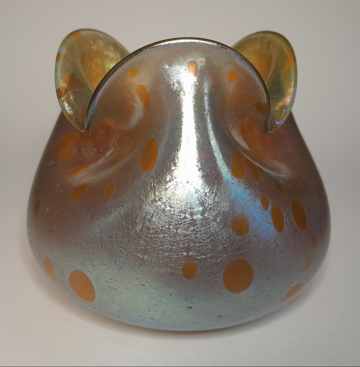 Loetz Purse-shaped Vase With Astraea Decor, Candia And Silberiris Colours-photo-1