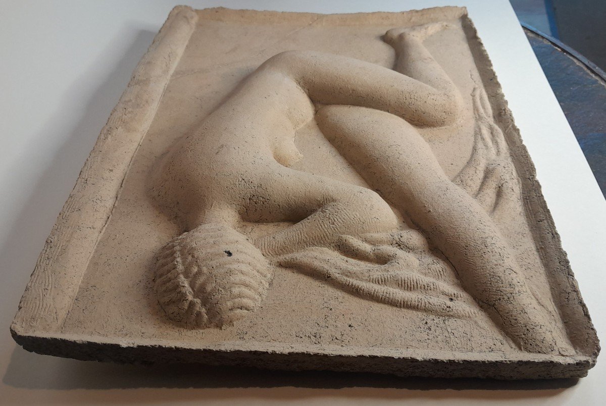 Moissey Kogan (1879-1943) - Concrete  Bas-relief, Nude, "kneeling Relief", 1928-photo-4