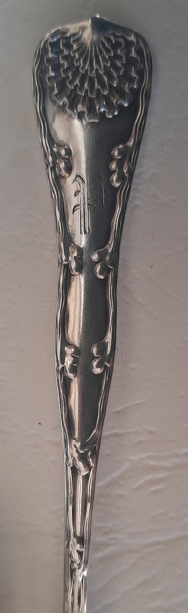 Six Sterling Silver Teaspoons By Tiffany, "wave Edge" Pattern, 1884, Aesthetic Movement-photo-3