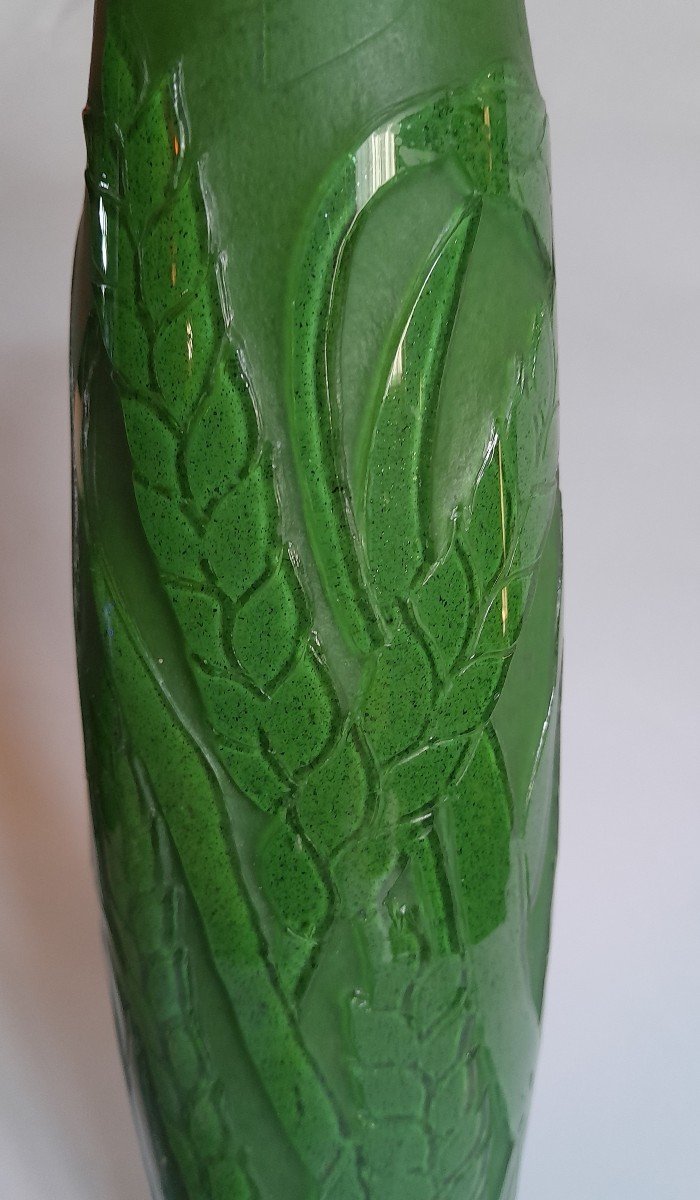 Vase Daum Art Nouveau à décor d'épis de blé-photo-2