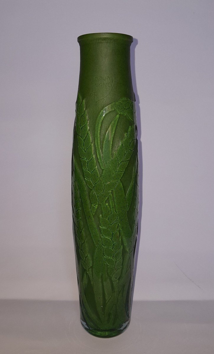 Vase Daum Art Nouveau à décor d'épis de blé