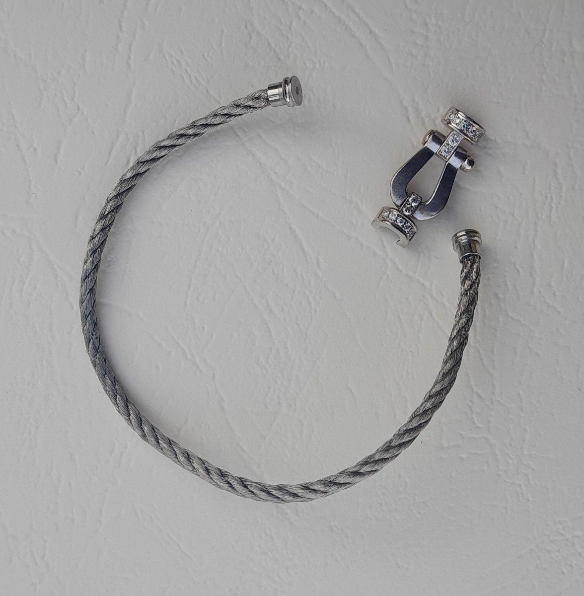 Fred, Bracelet « force 10 » Moyen Modèle, Or Blanc Et Diamants