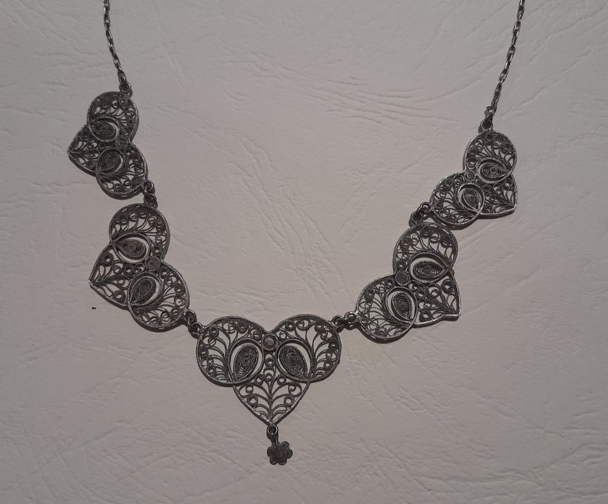 Collier Draperie Filigrane En Argent-photo-4