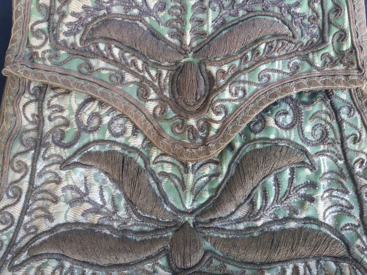 19th Century Ottoman Wallet - Embroidered In Metallic Thread-photo-2